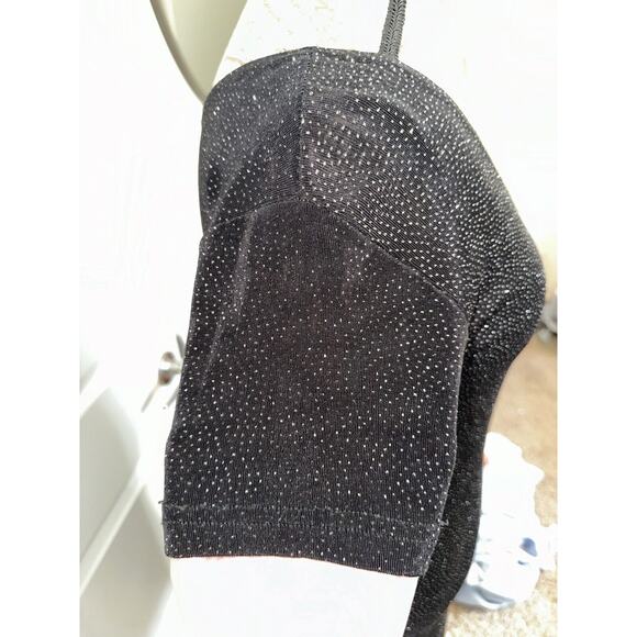 Vintage Novel-Tee Women’s Sz M/L Black Sparkle Sheer T Shirt Shirt Short 90s - Picture 3 of 7